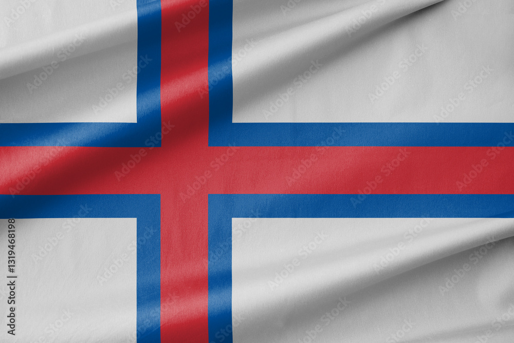 Obraz premium Faroe Islands National Flag Waving in the Wind