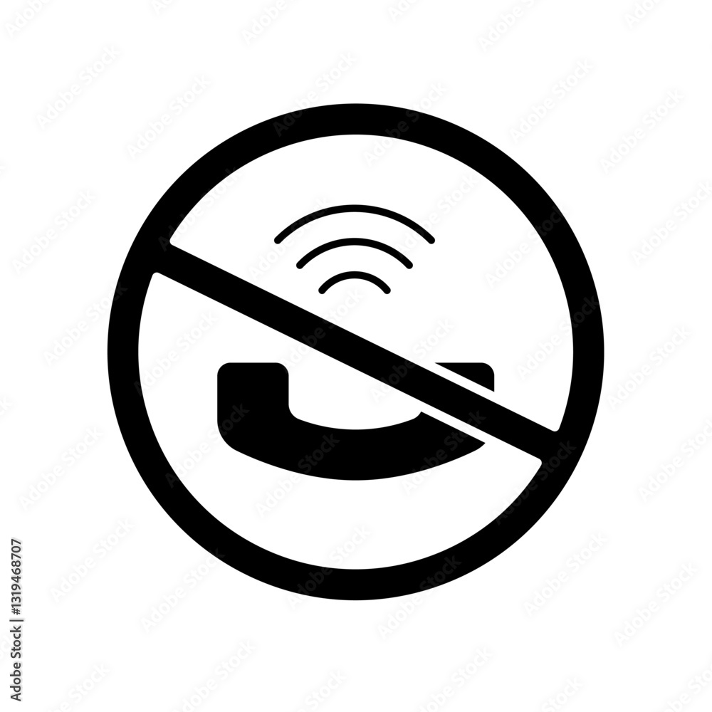 Icon a phone forbidden, isolated against a clean background.