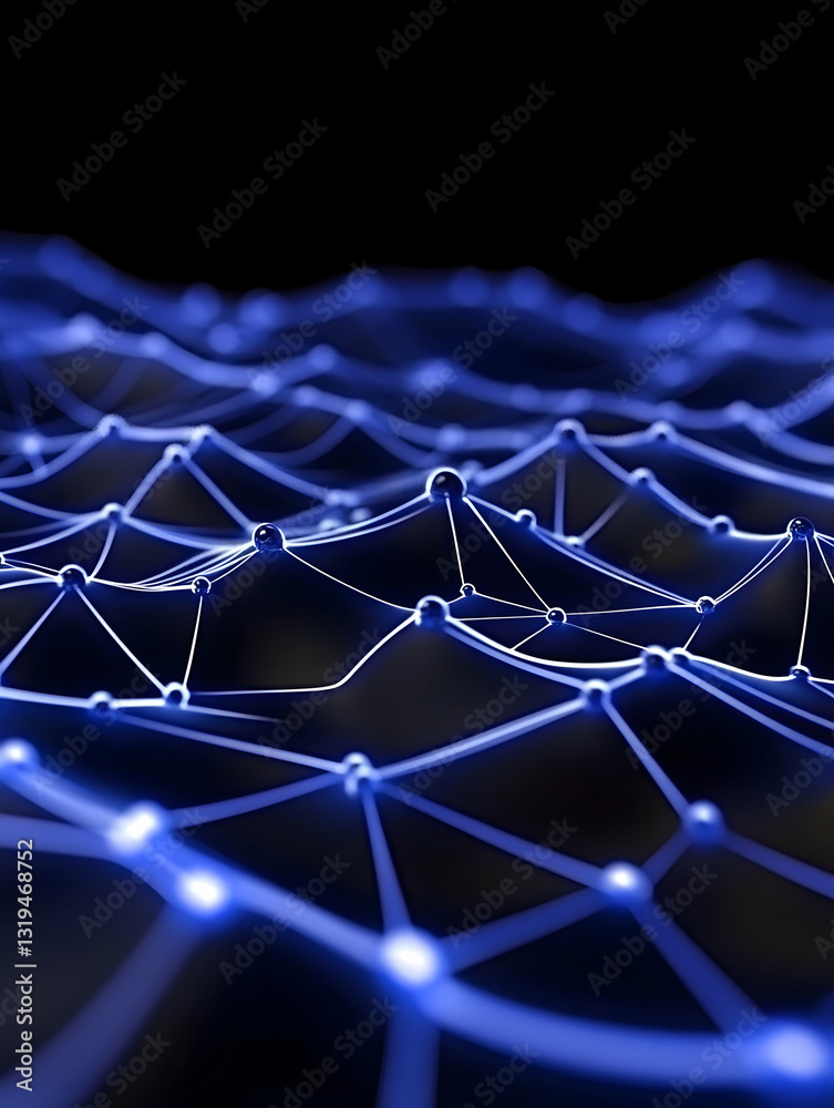 Obraz premium Abstract network structure with glowing points and lines