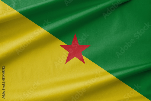 French Guiana National Flag Waving in the Wind