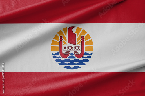 French Polynesia National Flag Waving in the Wind