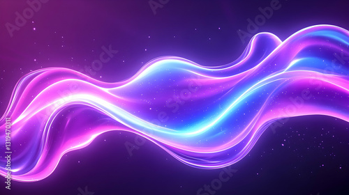 Abstract vibrant flowing neon wave