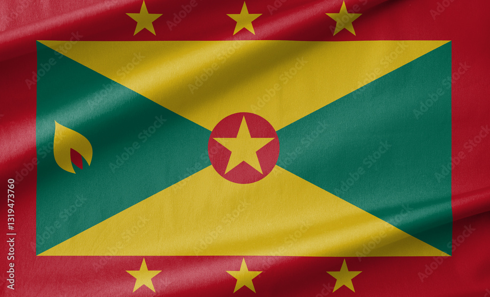 Grenada National Flag Waving in the Wind Grenada National Flag Waving in the Wind