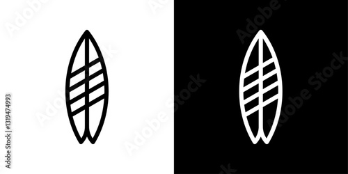 Surfing icons in black and white colors