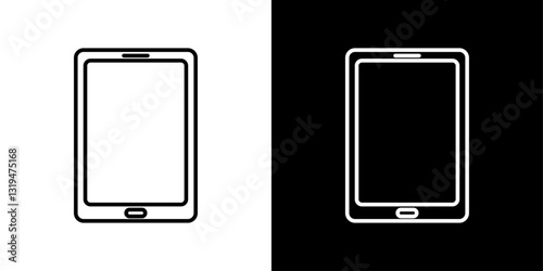 Tablet icons in black and white colors