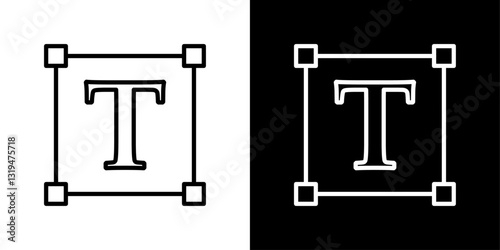 Text icons in black and white colors