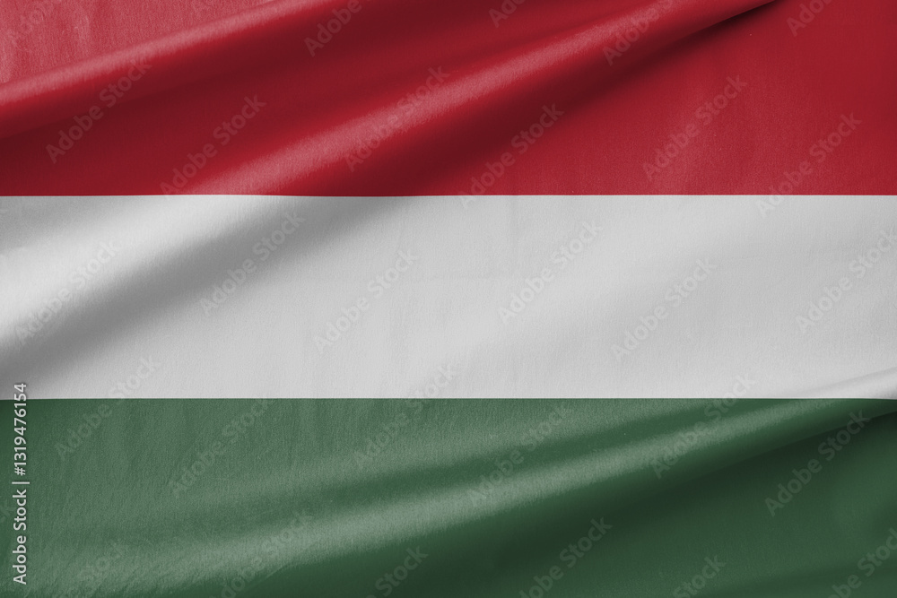 Hungary National Flag Waving in the Wind Hungary National Flag Waving in the Wind