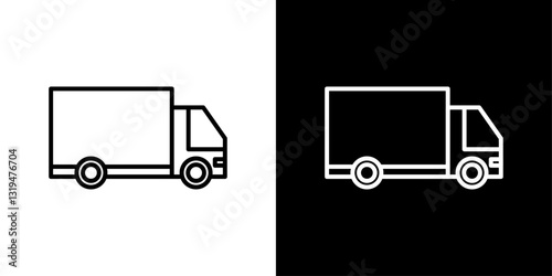 Truck icons in black and white colors