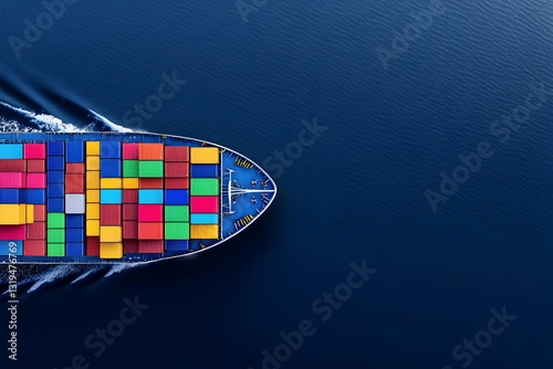 Cargo ship sailing on the ocean (1) photo
