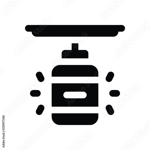 punching bag glyph icon. Strong and solid vector icon for websites, mobile interfaces, presentations, and visual branding. High quality and easy to edit.
