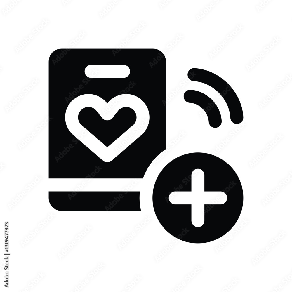 health app glyph icon. Strong and solid vector icon for websites, mobile interfaces, presentations, and visual branding. High quality and easy to edit. health app glyph icon. Strong and solid vector icon for websites, mobile interfaces, presentations, and visual branding. High quality and easy to edit.