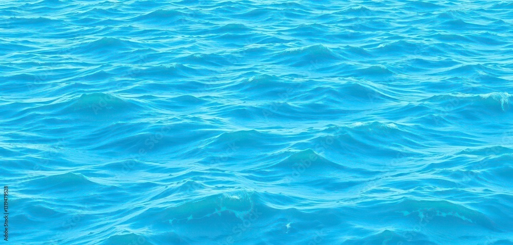 Azure ocean waves seamless pattern Repeating background texture of calm sea surface, water, sky Azure ocean waves seamless pattern Repeating background texture of calm sea surface, water, sky