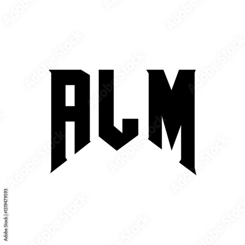 ALM letter logo design for technology company. ALM logo design black and white color combination. ALM logo, ALM vector, ALM design, ALM icon, ALM alphabet. ALM typography logo design.