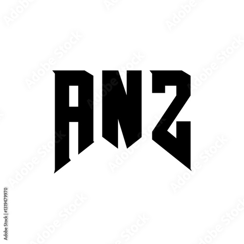 ANZ letter logo design for technology company. ANZ logo design black and white color combination. ANZ logo, ANZ vector, ANZ design, ANZ icon, ANZ alphabet. ANZ typography logo design. photo
