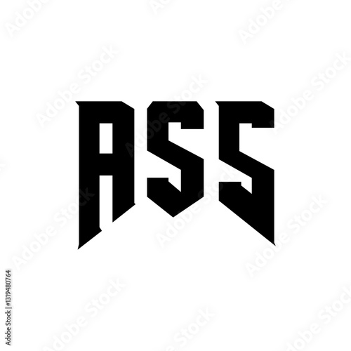 ASS letter logo design for technology company. ASS logo design black and white color combination. ASS logo, ASS vector, ASS design, ASS icon, ASS alphabet. ASS typography logo design.