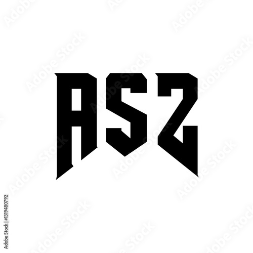 ASZ letter logo design for technology company. ASZ logo design black and white color combination. ASZ logo, ASZ vector, ASZ design, ASZ icon, ASZ alphabet. ASZ typography logo design. photo