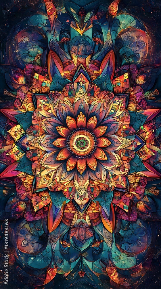 Obraz premium Mystical Christian mandala with detailed artistic craftsmanship and sacred energy high resolution wallpaper