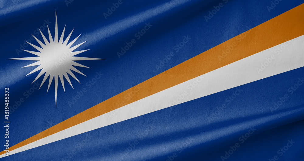 Fototapeta premium Marshall Islands National Flag Waving in the Wind