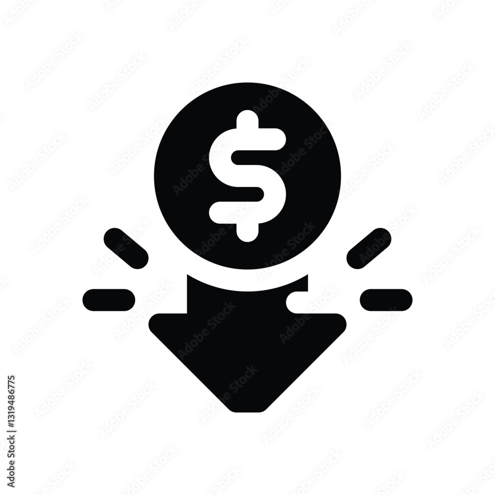 loss glyph icon. Strong and solid vector icon for websites, mobile interfaces, presentations, and visual branding. High quality and easy to edit. loss glyph icon. Strong and solid vector icon for websites, mobile interfaces, presentations, and visual branding. High quality and easy to edit.