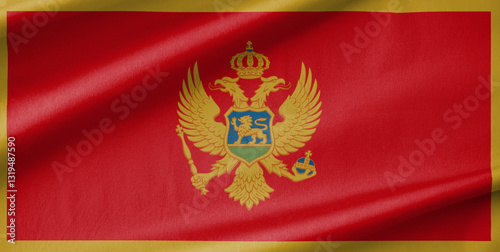 Montenegro National Flag Waving in the Wind