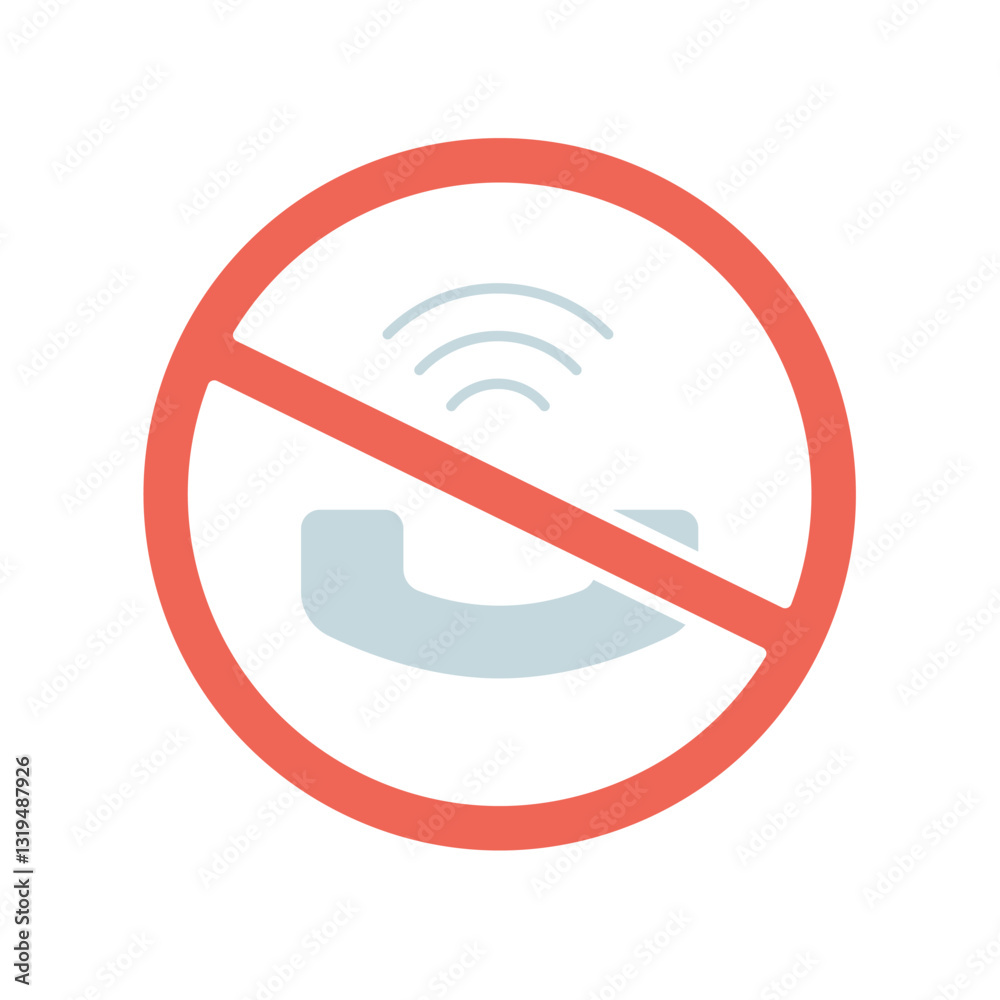 Icon a phone forbidden, isolated against a clean background. Icon a phone forbidden, isolated against a clean background.