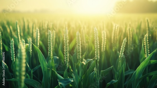 Lush Milo Fields: Vibrant Sorghum Landscape in the Heart of Countryside Agriculture