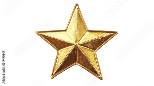 Star icon with sharp, symmetrical edges and a golden hue.