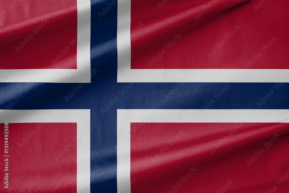 Naklejka premium Norway National Flag Waving in the Wind