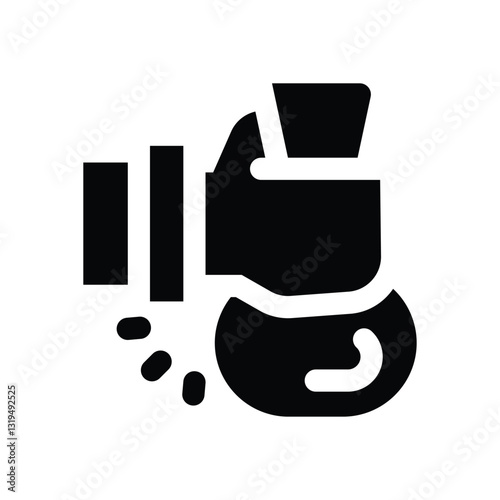 loan glyph icon. Strong and solid vector icon for websites, mobile interfaces, presentations, and visual branding. High quality and easy to edit.