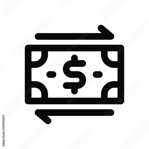 transfer money line icon. Clean and minimalist vector icon for websites, mobile apps, presentations, and logos. Fully scalable and customizable for any project.