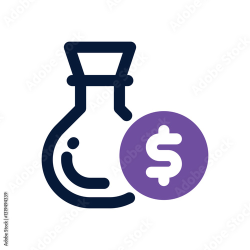 money bag dual tone icon. Sleek and modern vector icon for websites, mobile apps, marketing materials, and corporate design. Fully scalable and ready to use.