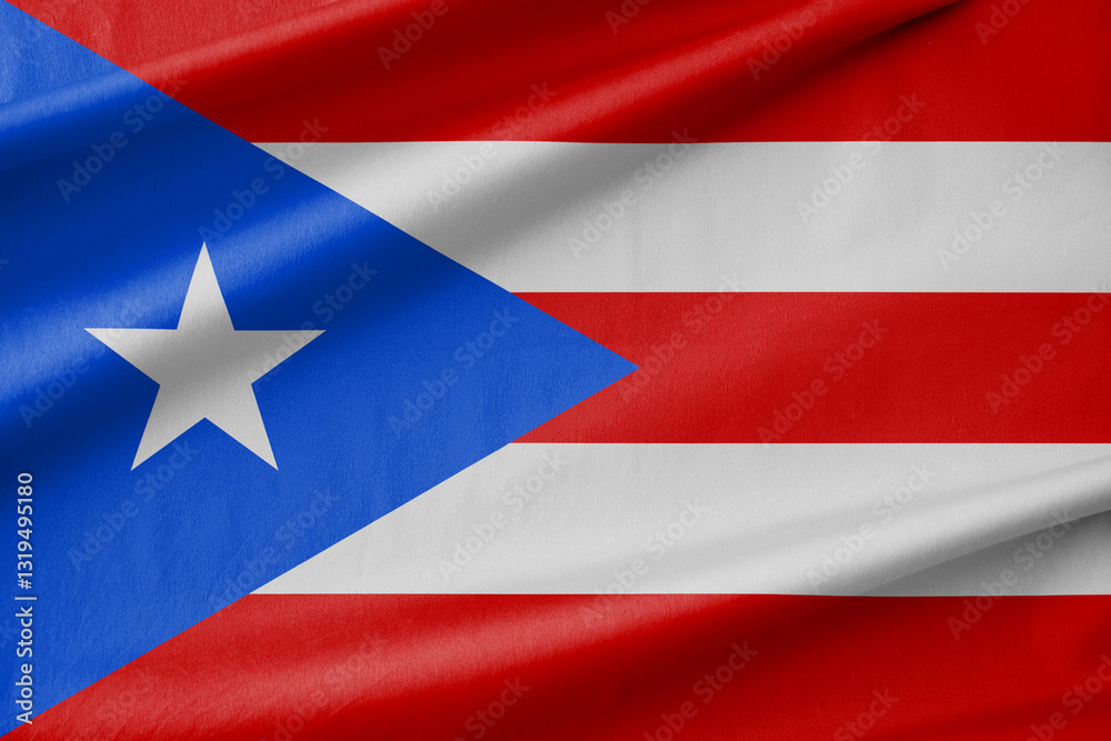 Naklejka premium Puerto Rico National Flag Waving in the Wind
