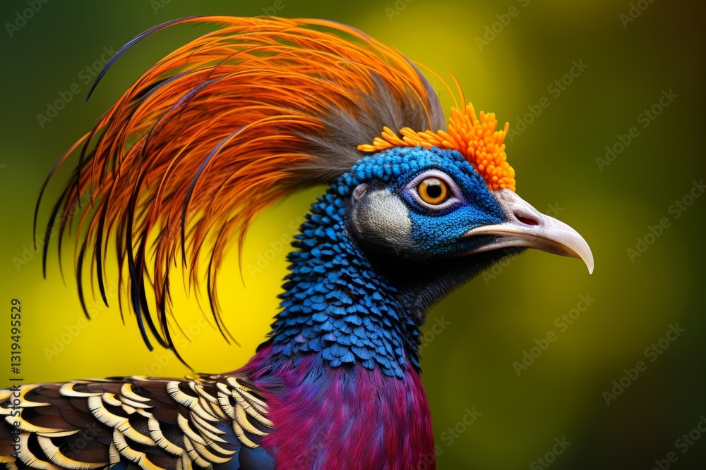 Captivating close up of a colorful bird showcasing its feathers, beak, and intense eyes in nature Captivating close up of a colorful bird showcasing its feathers, beak, and intense eyes in nature