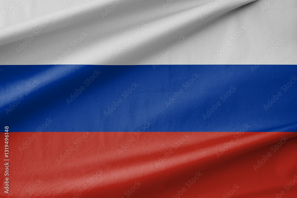 Fototapeta premium Russia National Flag Waving in the Wind