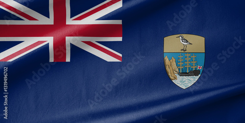 Saint Helena, Ascension and Tristan da Cunha National Flag Waving in the Wind