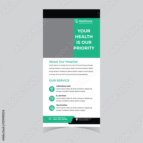 professional medical dl flyer rack card or hospital dental doctor nursing flyer poster brochure banner template design vector 