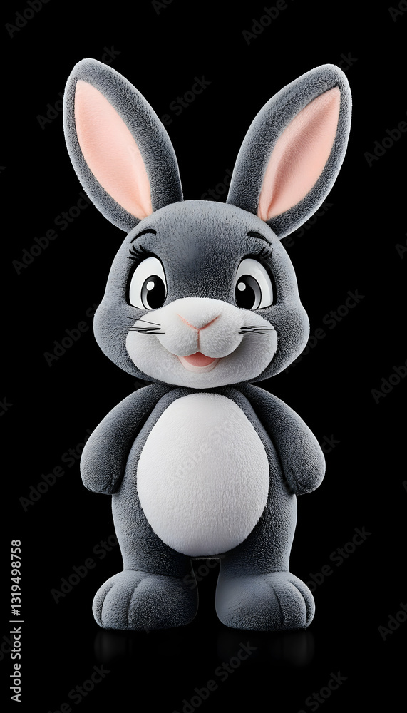 Obraz premium Cute gray rabbit figurine