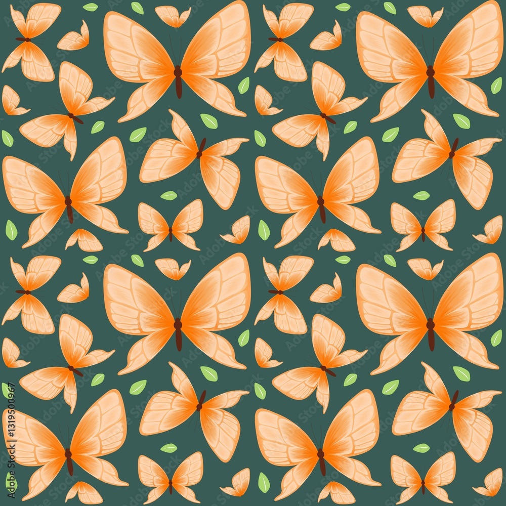 Butterfly seamless pattern element