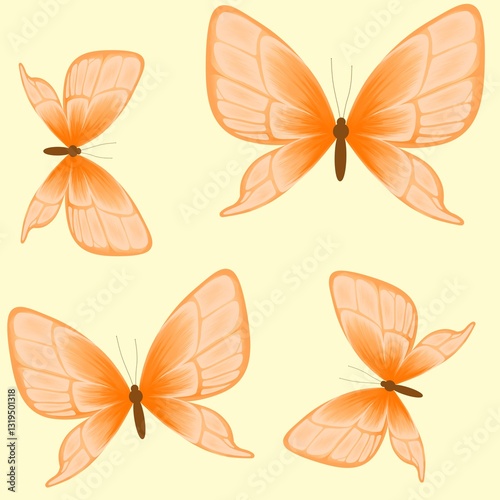 Butterfly seamless pattern element