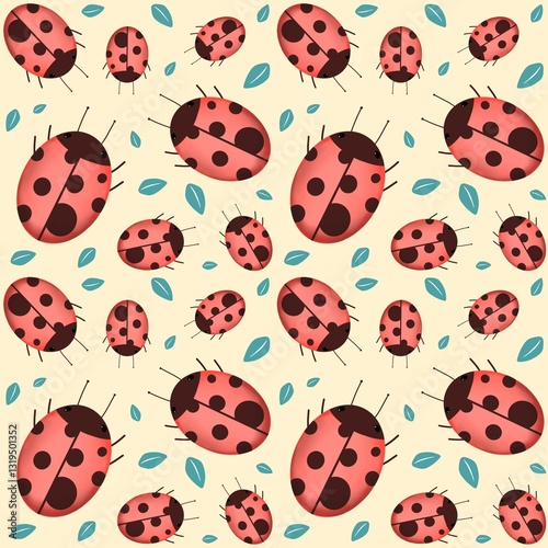 Ladybird seamless pattern