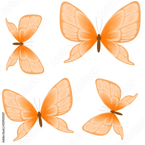 Butterfly seamless pattern element