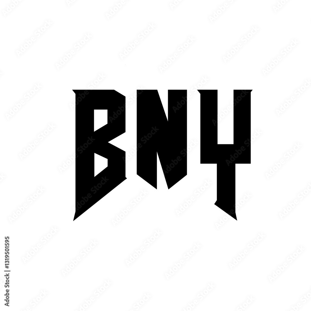 Fototapeta premium BNY letter logo design for technology company. BNY logo design black and white color combination. BNY logo, BNY vector, BNY design, BNY icon, BNY alphabet. BNY typography logo design.