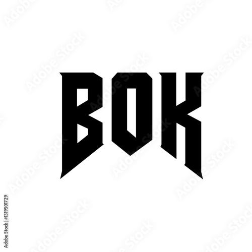 BOK letter logo design for technology company. BOK logo design black and white color combination. BOK logo, BOK vector, BOK design, BOK icon, BOK alphabet. BOK typography logo design.