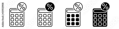Taxes and accounting line icons vector set. Finance and interest illustration sign collection. Money logo.