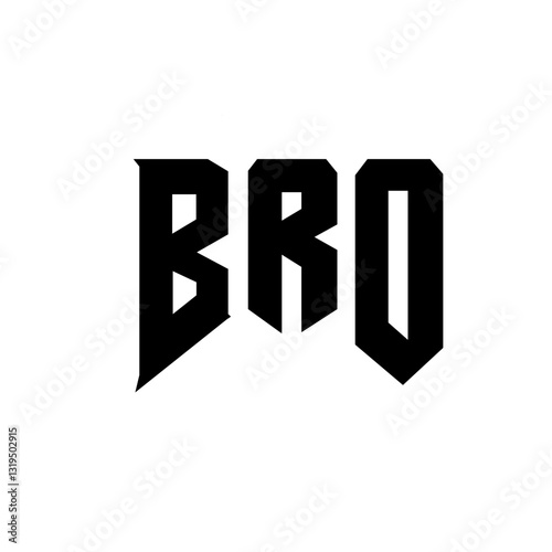 BRO letter logo design for technology company. BRO logo design black and white color combination. BRO logo, BRO vector, BRO design, BRO icon, BRO alphabet. BRO typography logo design.