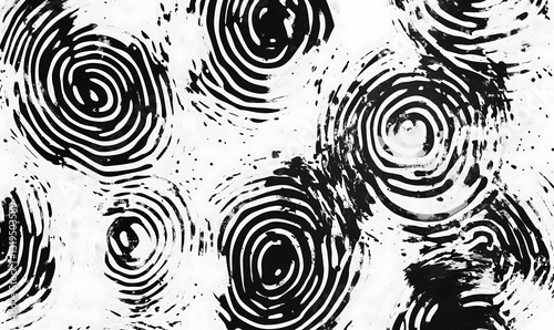 White and Black Fingerprint Texture Set in Modern Style