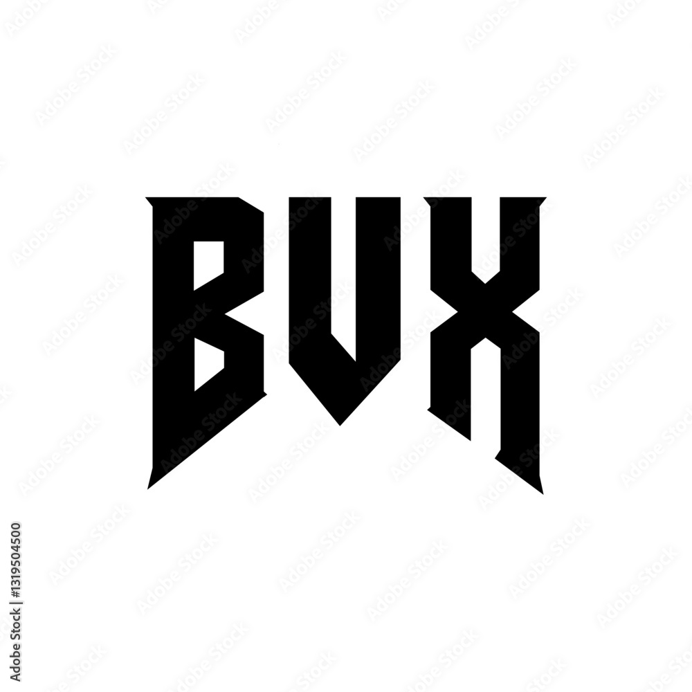 Obraz premium BVX letter logo design for technology company. BVX logo design black and white color combination. BVX logo, BVX vector, BVX design, BVX icon, BVX alphabet. BVX typography logo design.