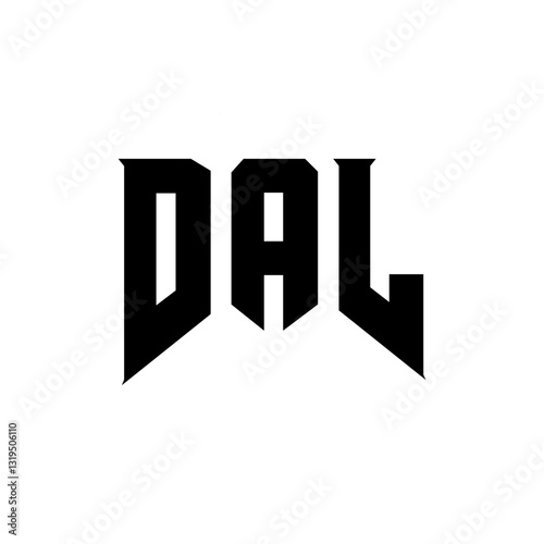 DAL letter logo design for technology company. DAL logo design black and white color combination. DAL logo, DAL vector, DAL design, DAL icon, DAL alphabet. DAL typography logo design.