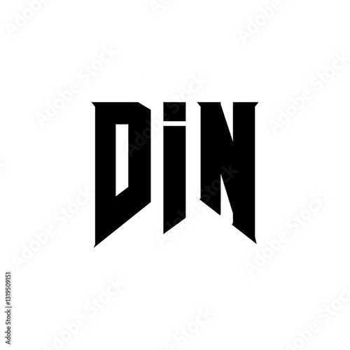 DIN letter logo design for technology company. DIN logo design black and white color combination. DIN logo, DIN vector, DIN design, DIN icon, DIN alphabet. DIN typography logo design.