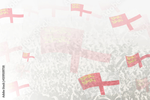Celebratory Crowd with Sark Flags Background